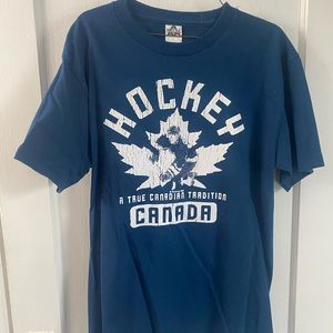 Blue hockey tee